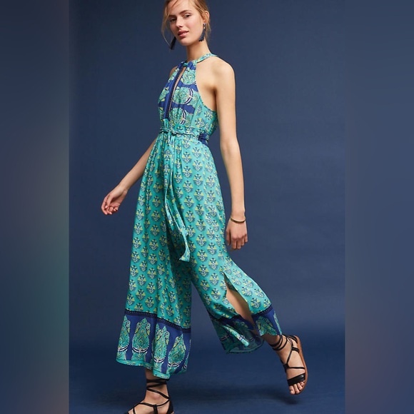 NWT Anthropologie Plenty Tracey Reese Halter Jumpsuit - Picture 3 of 7
